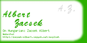 albert zacsek business card